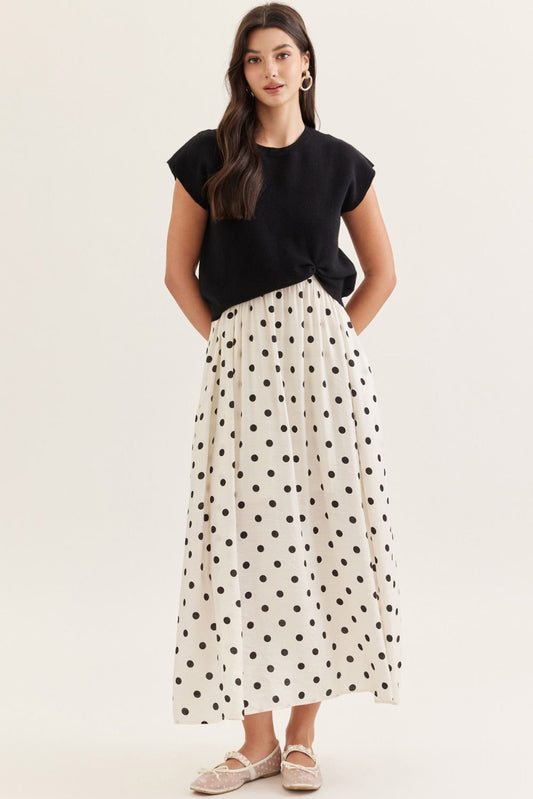 Polka Dot Dress with Pullover
