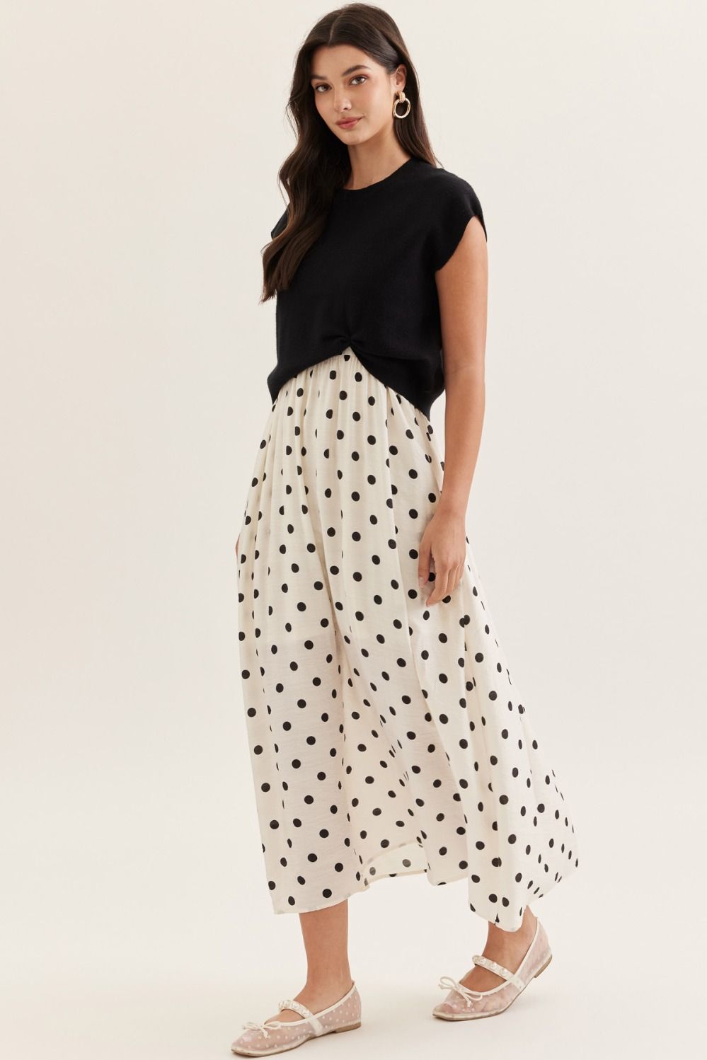 Polka Dot Dress with Pullover