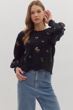 Midnight Floral Sweater