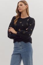 Midnight Floral Sweater