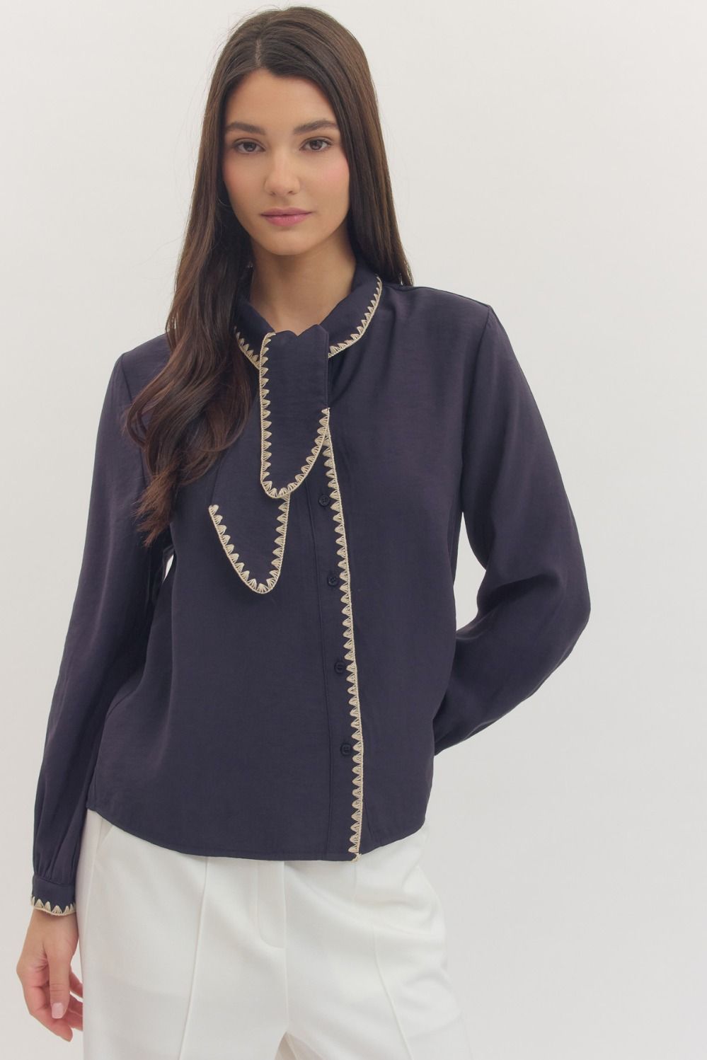 Navy Tie Top