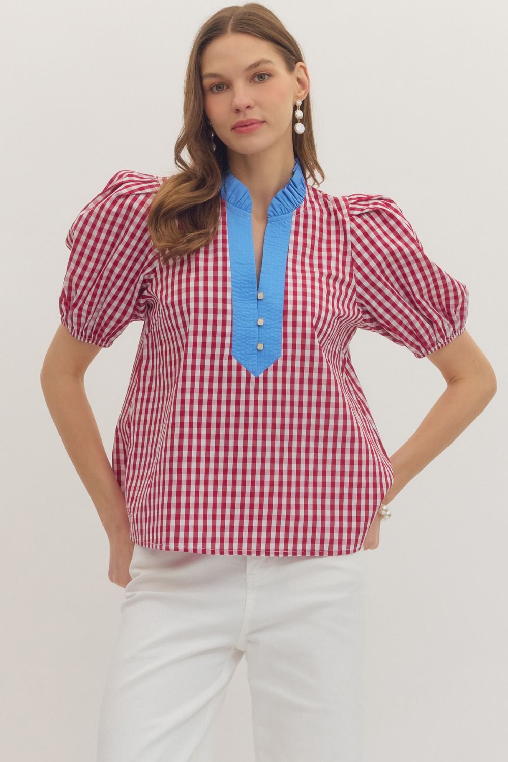 Red Plaid Top