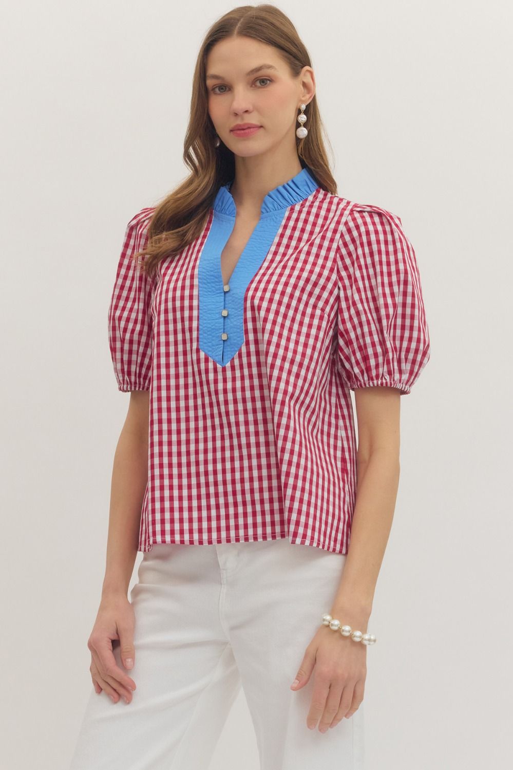 Red Plaid Top