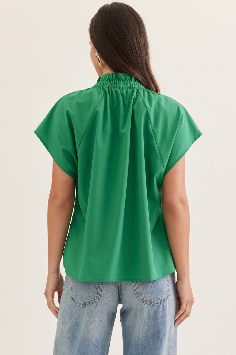 Ruffle Mock Neck