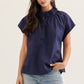 Ruffle Mock Neck