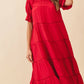 Ruffled Puff Red Dress