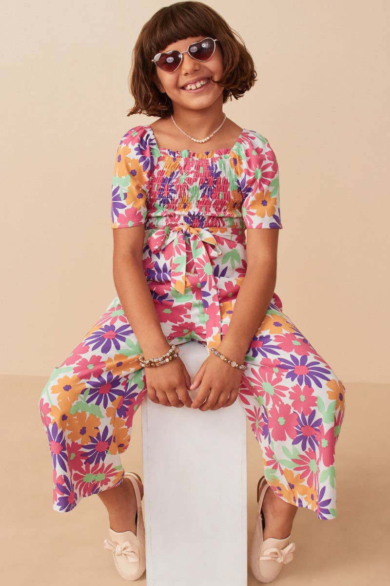 Girls Vivid Floral Jumpsuit