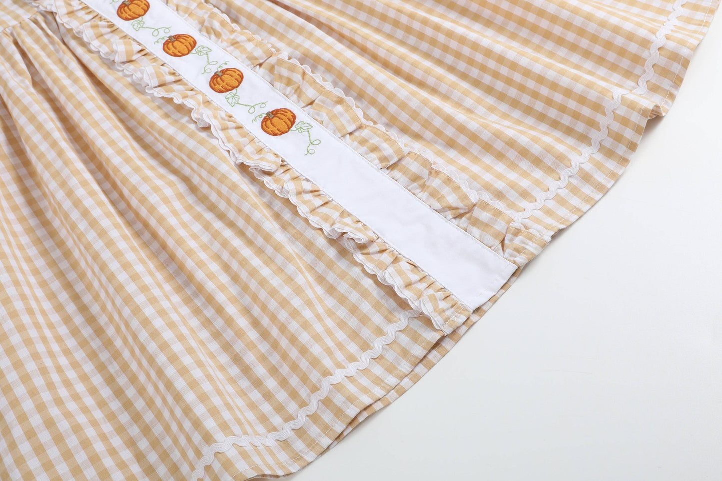 Gingham Pumpkin Ruffle Dress