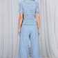 Gingham Ruffled  Cropped Pants