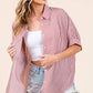 Oversized Short Sleeve Button Down Shirt