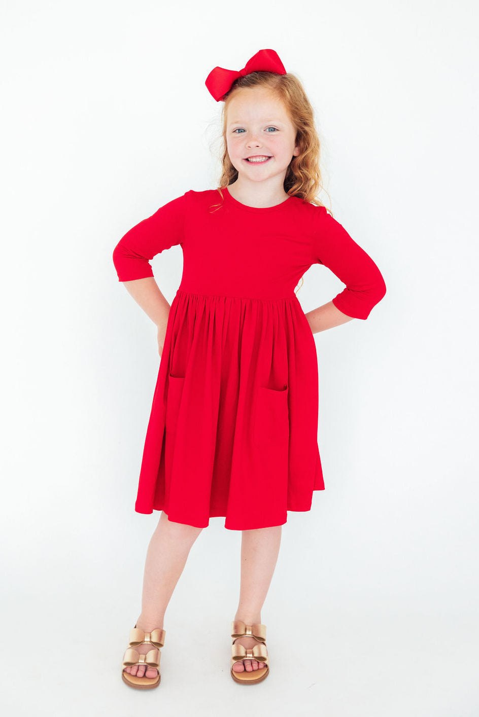 MR Red Pocket Twirl Dress