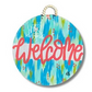 DK Designs Teal Watercolor Door Hanger